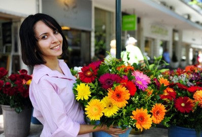 Florist made a bouquet for delivery