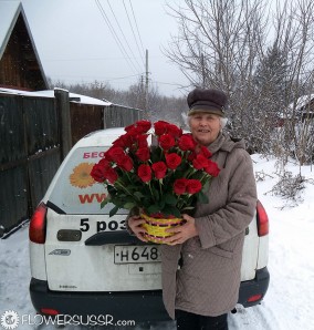 Цветочная корзина доставлена в Барнаул