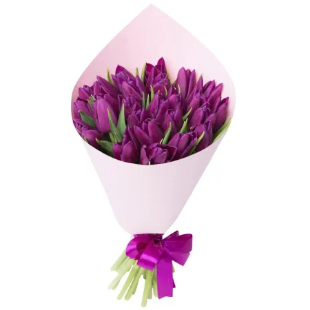 Bouquet of tulips to Russia